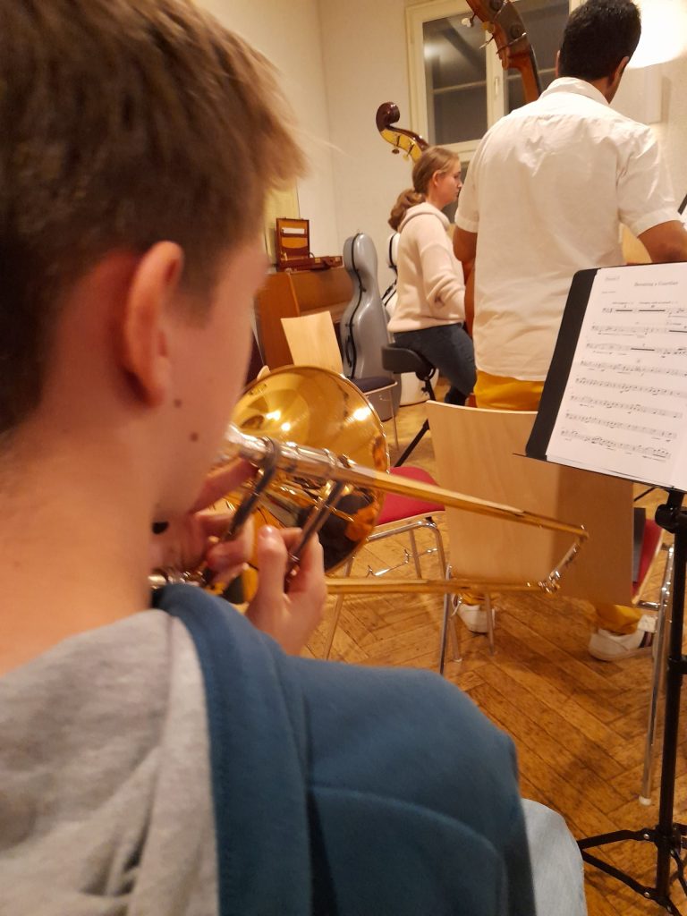 Posaune und Noten